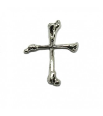 PE001326 Handmade sterling silver pendant Bones Cross solid hallmarked 925